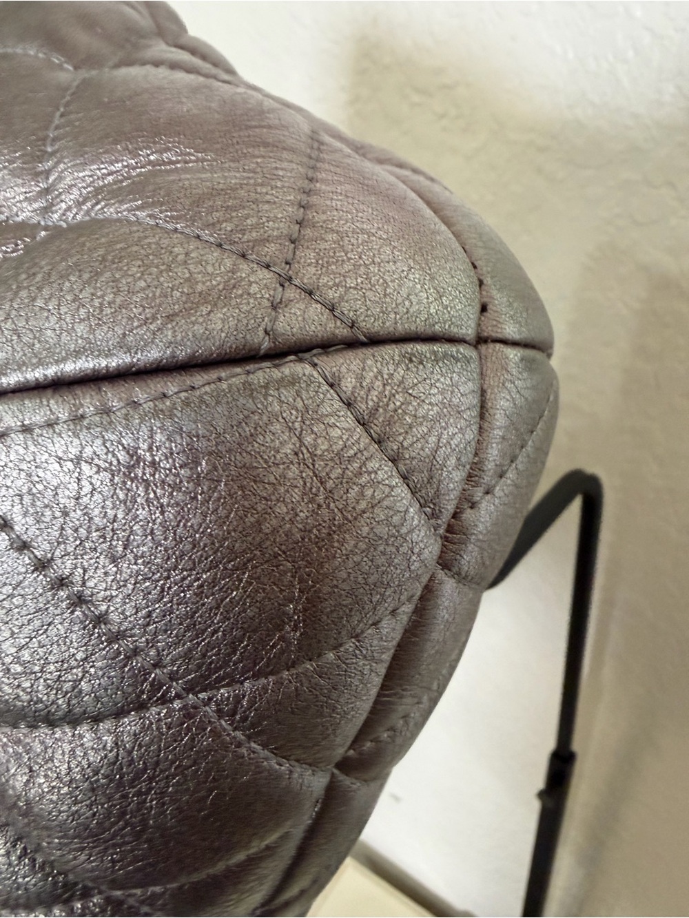 Coach Poppy Quilted Metallic Leather Tote Bag - Picture 6 of 10